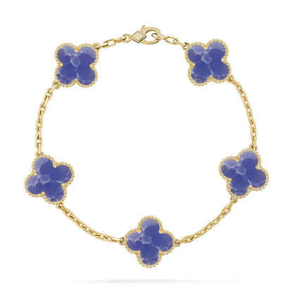 [Zalyn Jewelry ]CLOVER 5 MOTIF BLUE VEINS BRACELET COLLECTION