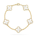 [Zalyn Jewelry ]CLOVER WHITE PEARL MOP 5 MOTIF BRACELET COLLECTION