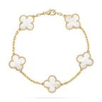 [Zalyn Jewelry ]CLOVER WHITE PEARL MOP 5 MOTIF BRACELET COLLECTION
