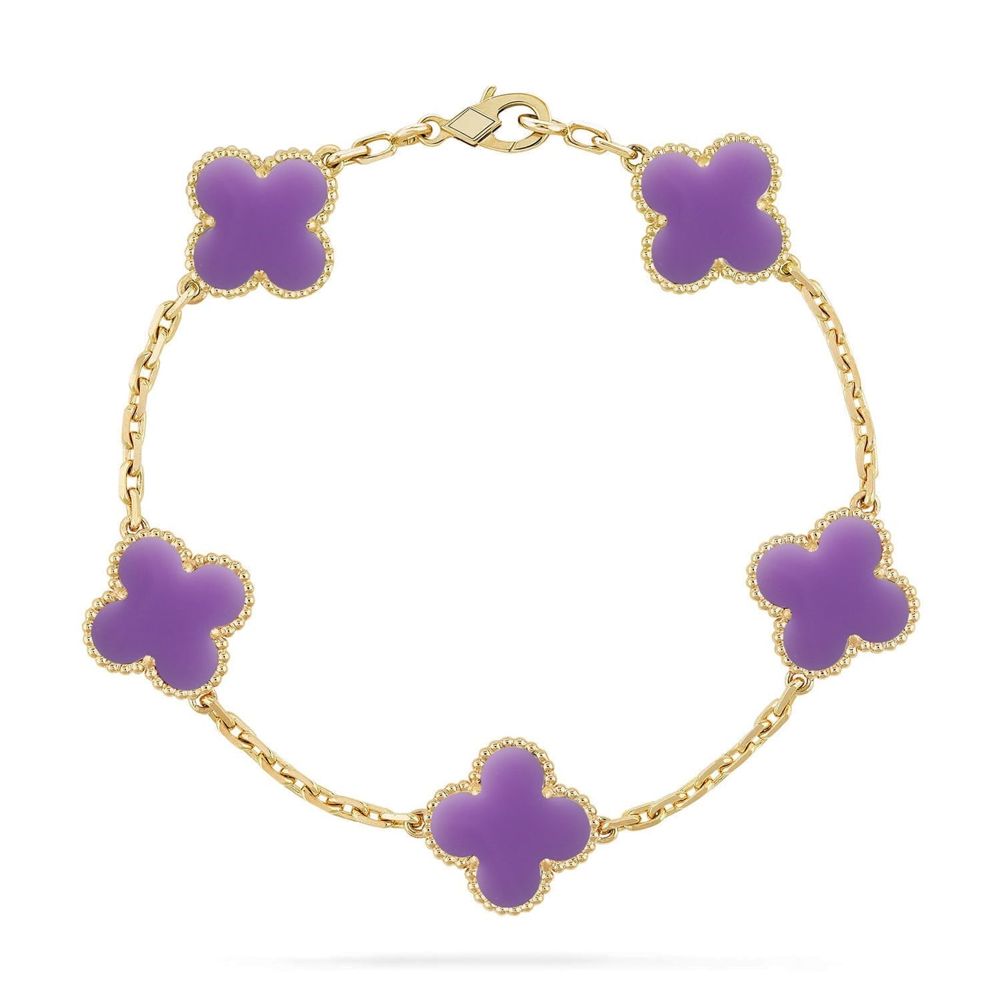 [Zalyn]LUCKY CLOVER 5-MOTIF BRACELET - LAVENDER COLLECTION