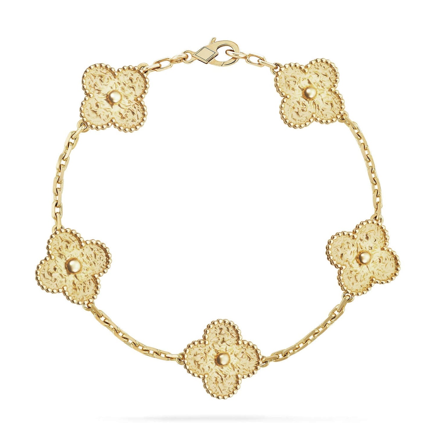 [Zalyn]LUCKY CLOVER 5-MOTIF BRACELET - BRONZING
