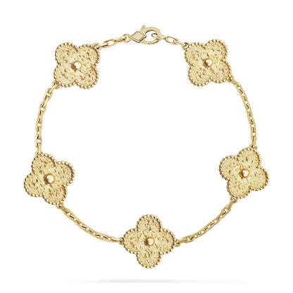 [Zalyn]LUCKY CLOVER 5-MOTIF BRACELET - BRONZING
