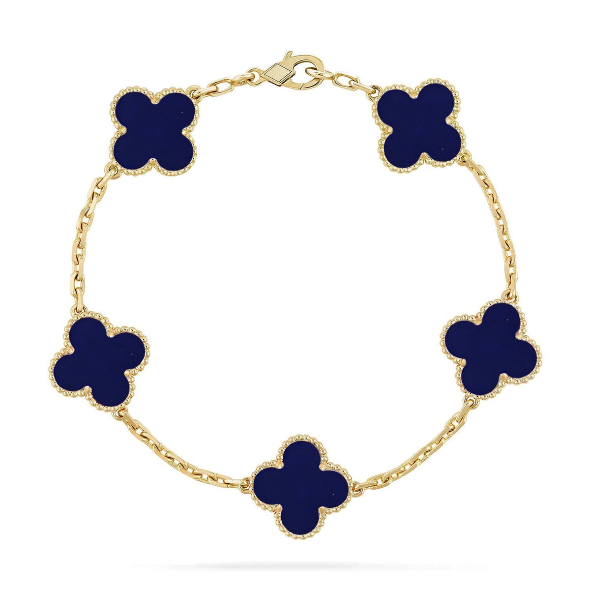[Zalyn Jewelry ]CLOVER 5 MOTIF LAPIS LAZULI BRACELET COLLECTION