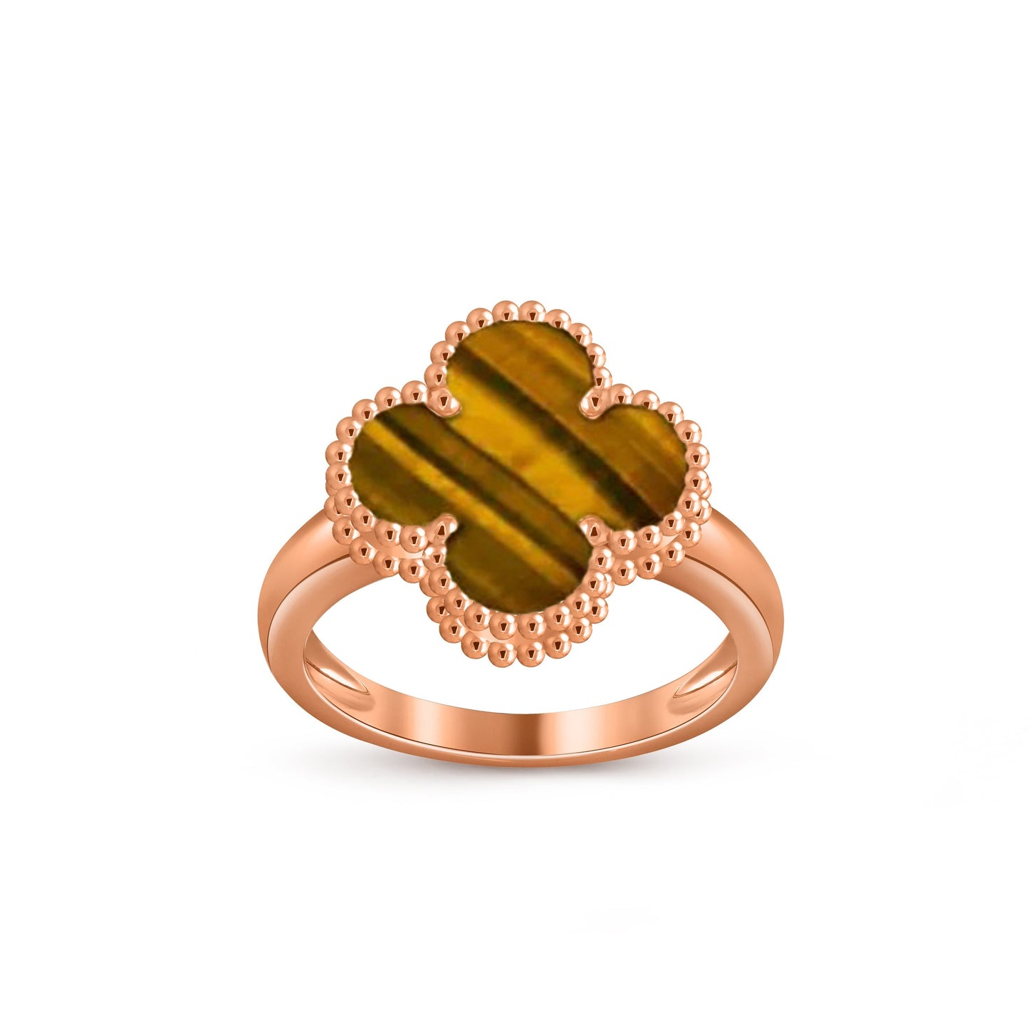 [Zalyn]LUCKY CLOVER VINTAGE ROSE GOLD RING COLLECTION