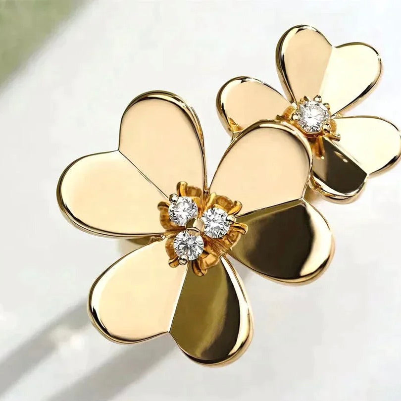 [Zalyn Jewelry ]CLOVER COMOS GOLD DIAMOND RING