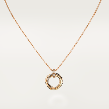 [Zalyn Jewelry ]TRINITY NECKLACE GOLD  DIAMONDS