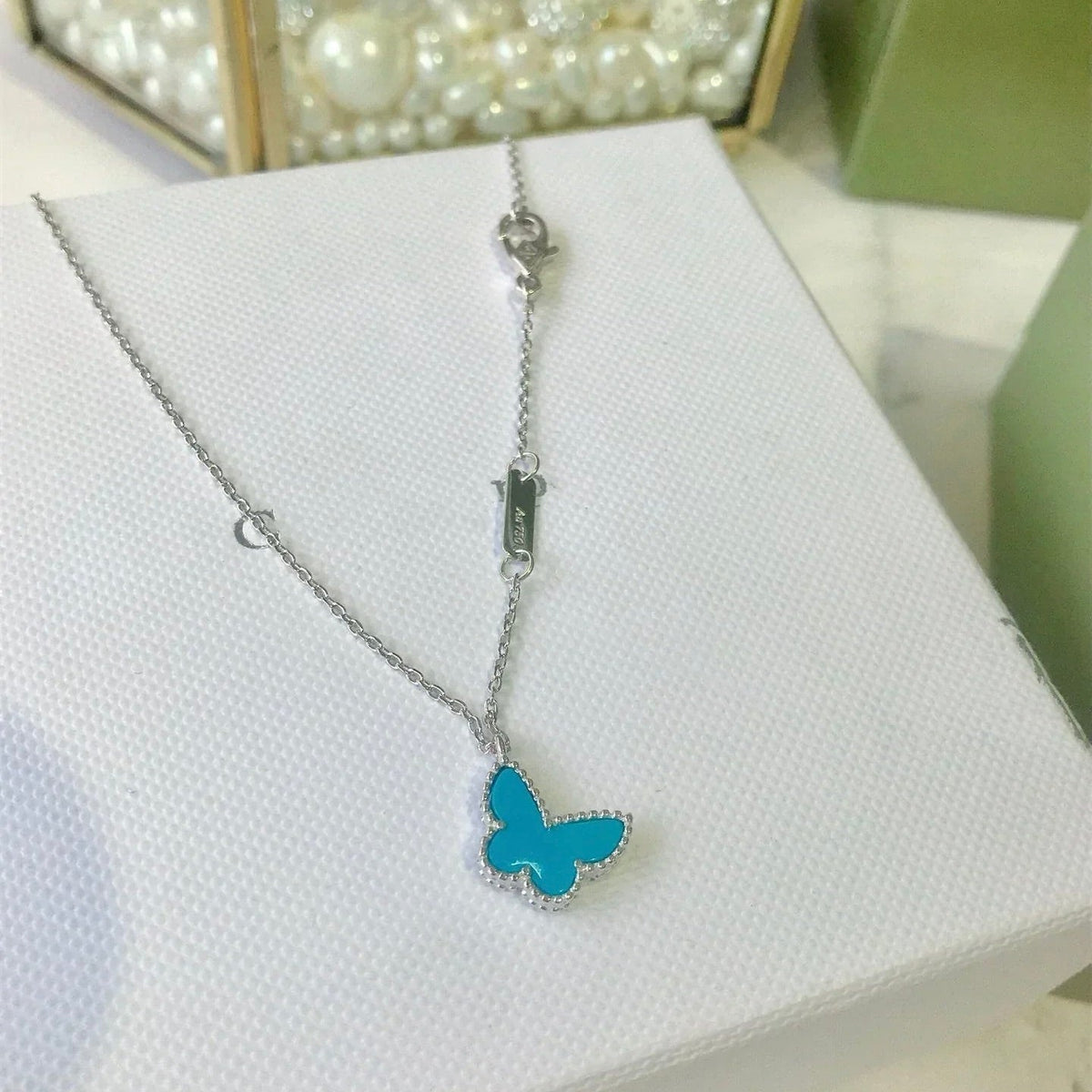 [Zalyn Jewelry ]BUTTERFLY TURQUOISE BUTTERFLY BRACELET SILVER
