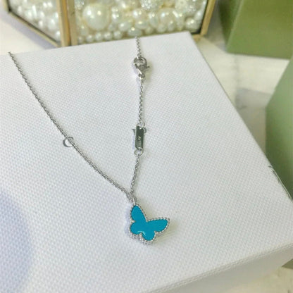 [Zalyn Jewelry ]BUTTERFLY TURQUOISE BUTTERFLY BRACELET SILVER