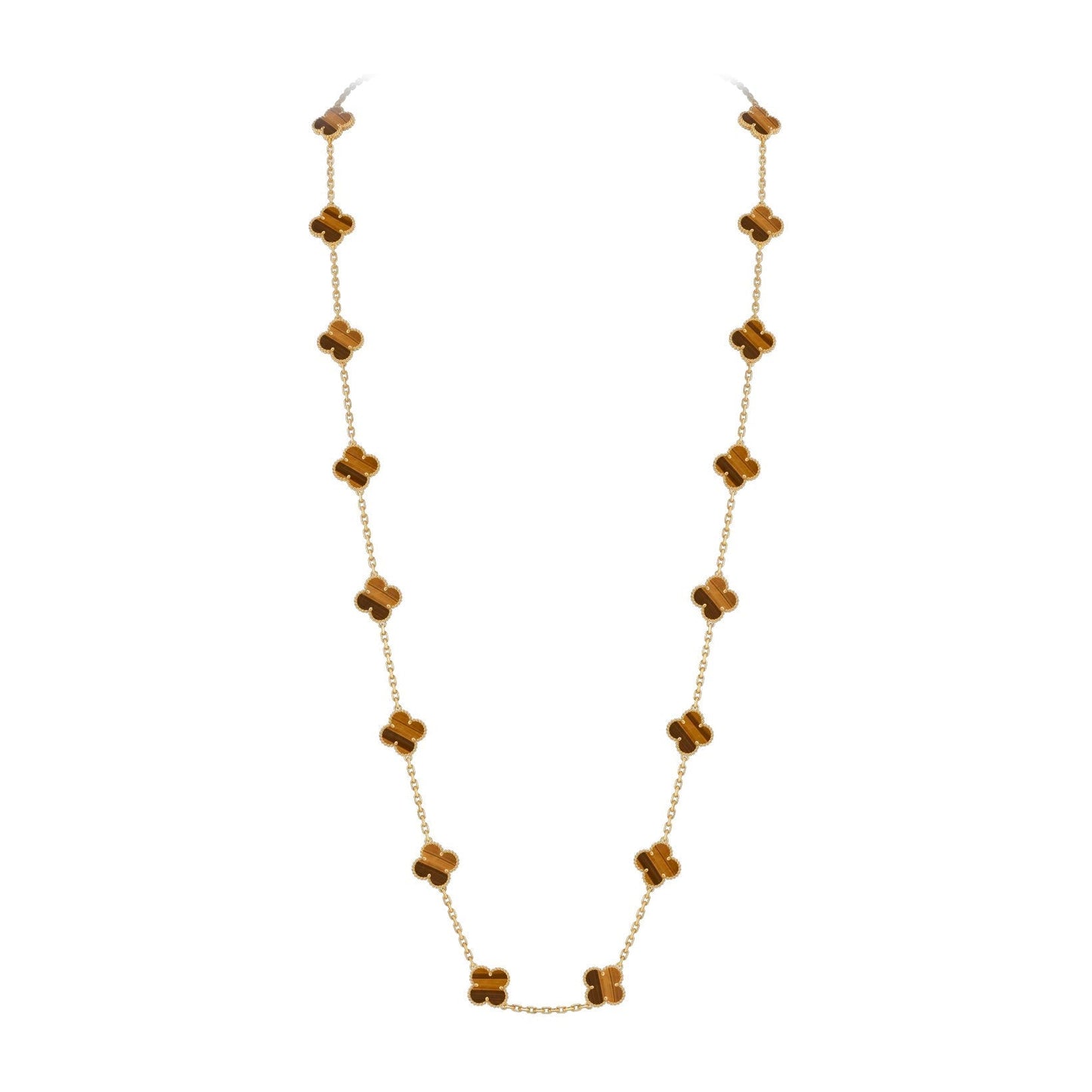 [Zalyn]CLASSIC 20-MOTIF LUCKY CLOVER LONG NECKLACE GOLD COLLECTION
