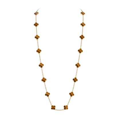 [Zalyn]CLASSIC 20-MOTIF LUCKY CLOVER LONG NECKLACE GOLD COLLECTION