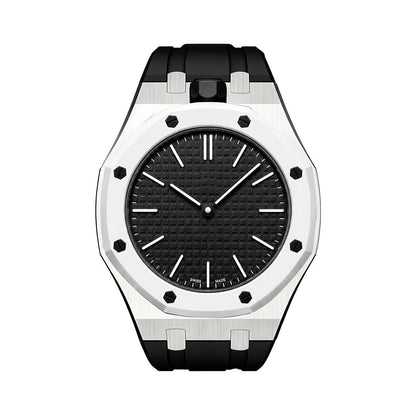 [Zalyn]OAK POP BLACK STEEL SILICONE STRAP