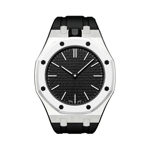 [Zalyn]OAK POP BLACK STEEL SILICONE STRAP