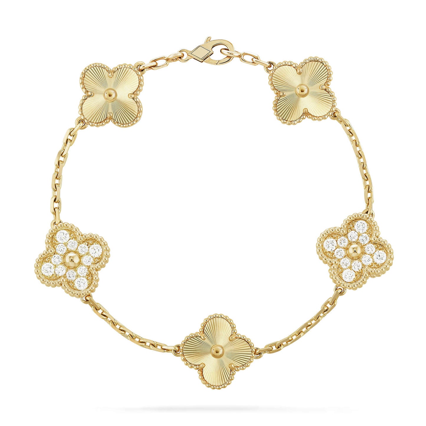 [Zalyn]LUCKY CLOVER 5-MOTIF BRACELET - LASER COLLECTION