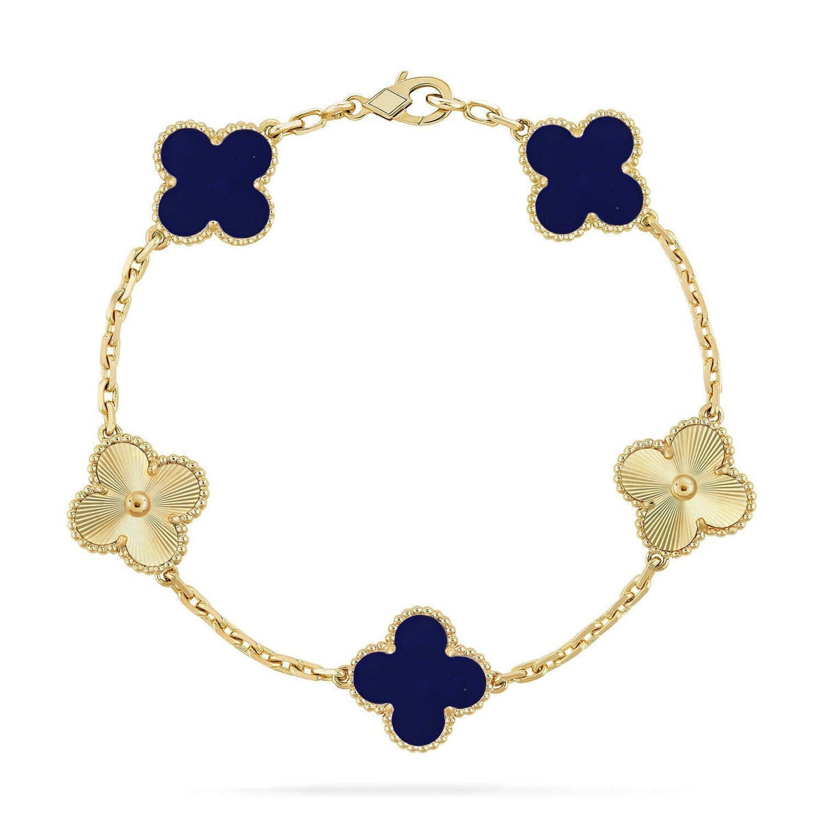 [Zalyn Jewelry ]CLOVER 5 MOTIF LAPIS LAZULI BRACELET COLLECTION