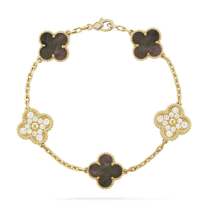 [Zalyn Jewelry ] CLOVER 5 MOTIF GRAY MOP BRACELET COLLECTION