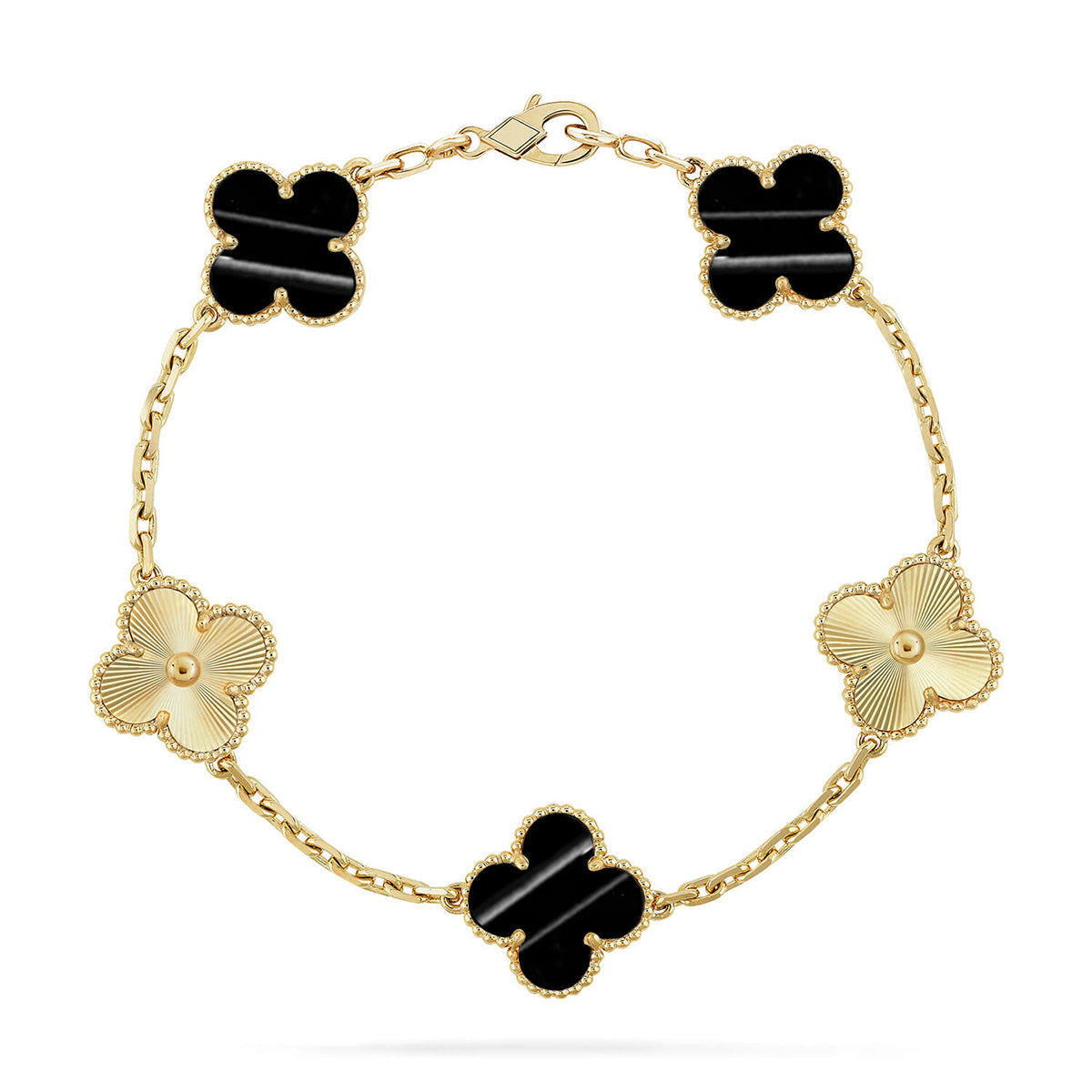 [Zalyn]LUCKY CLOVER 5-MOTIF BRACELET - PULSE STONE COLLECTION