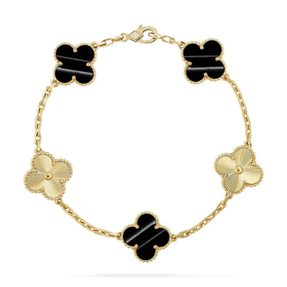 [Zalyn]LUCKY CLOVER 5-MOTIF BRACELET - PULSE STONE COLLECTION