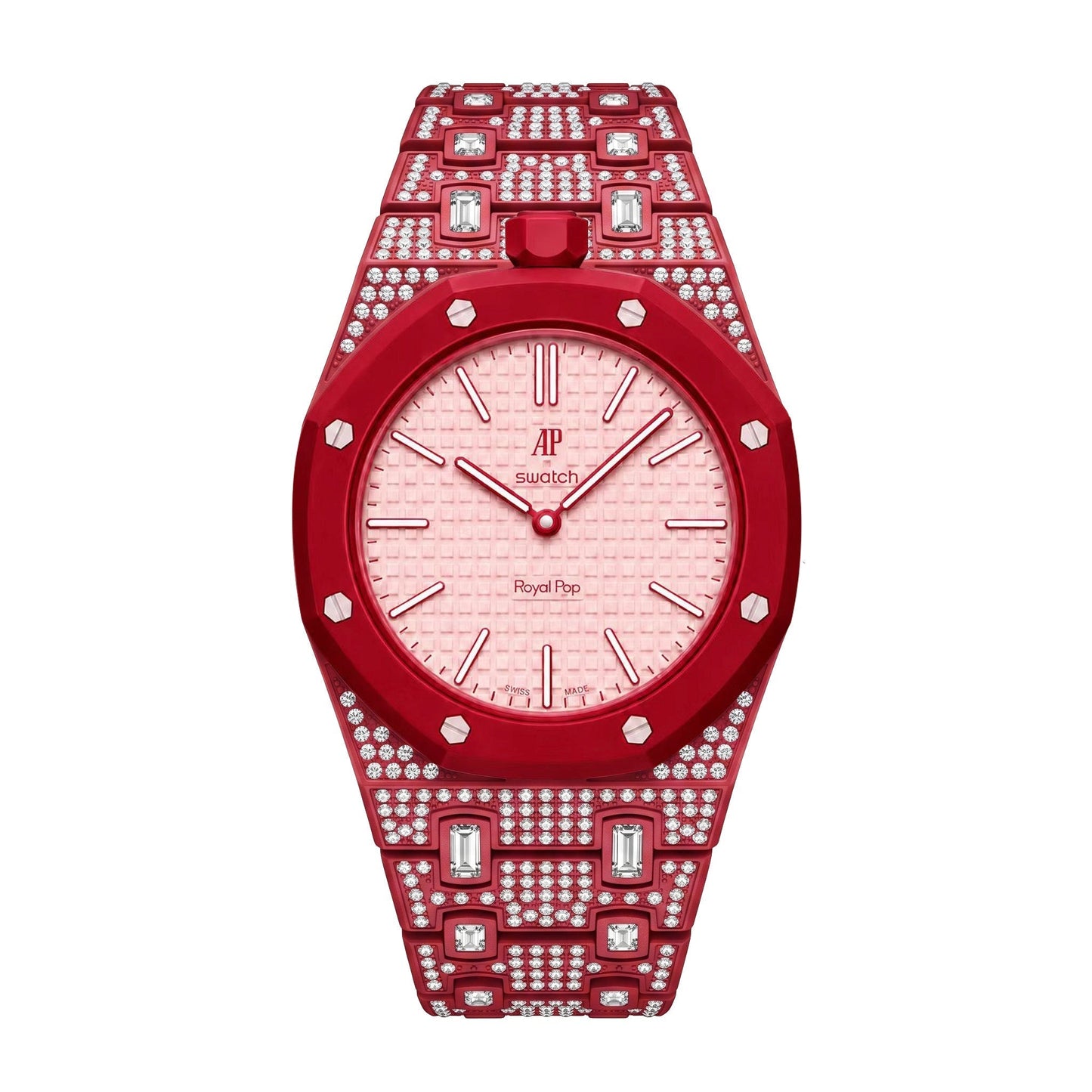 [Zalyn]Royal Oak Pop Exclusive Bioceramic Case & Bioceramic Strap Full Diamond