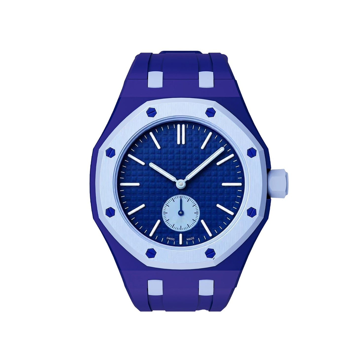 [Zalyn]OAK POP EXCLUSIVE DARK BLUE AND LIGHT BLUE SILICONE STRAP