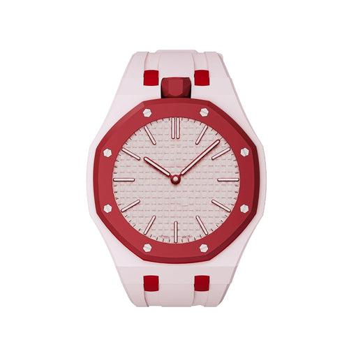 [Zalyn]OAK POP EXCLUSIVE PINK AND RED SILICONE STRAP