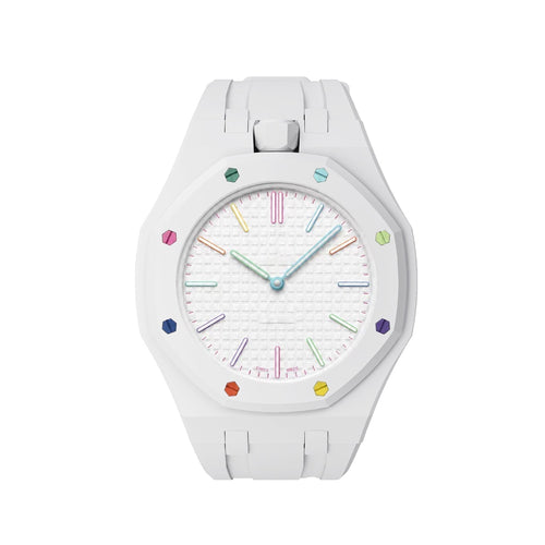 [Zalyn]OAK POP EXCLUSIVE  WHITE SILICONE STRAP