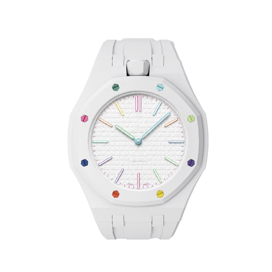 [Zalyn]OAK POP EXCLUSIVE  WHITE SILICONE STRAP