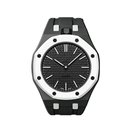 [Zalyn]OAK POP EXCLUSIVE BLACK AND WHITE SILICONE STRAP
