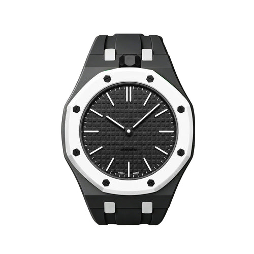 [Zalyn]OAK POP EXCLUSIVE BLACK AND WHITE SILICONE STRAP