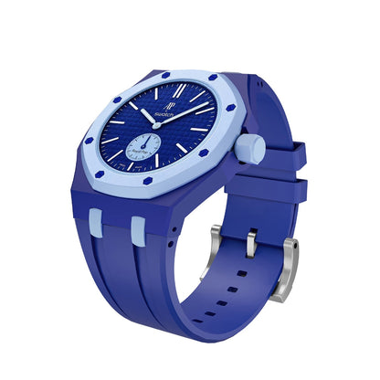 [Zalyn]OAK POP EXCLUSIVE DARK BLUE AND LIGHT BLUE SILICONE STRAP