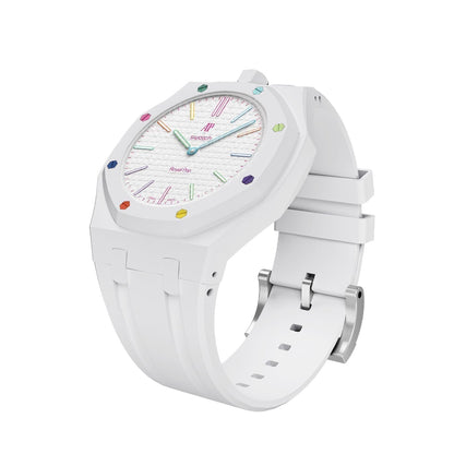 [Zalyn]OAK POP EXCLUSIVE  WHITE SILICONE STRAP