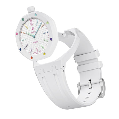 [Zalyn]OAK POP EXCLUSIVE  WHITE SILICONE STRAP