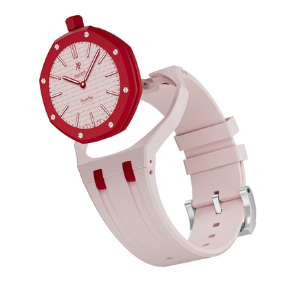 [Zalyn]OAK POP EXCLUSIVE PINK AND RED SILICONE STRAP