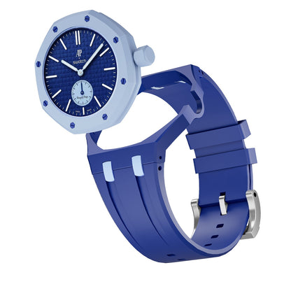[Zalyn]OAK POP EXCLUSIVE DARK BLUE AND LIGHT BLUE SILICONE STRAP
