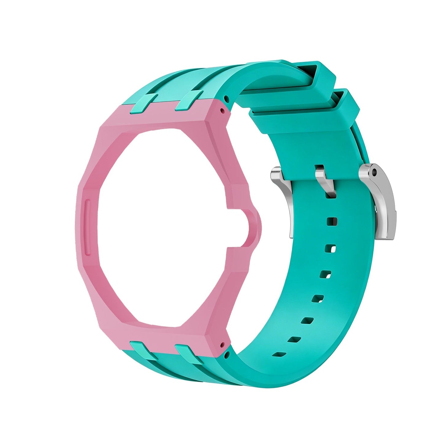 [Zalyn]OAK POP EXCLUSIVE PINK AND GREEN SILICONE STRAP