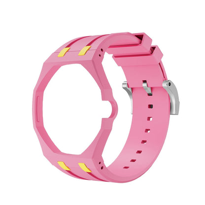[Zalyn]OAK POP EXCLUSIVE PINK AND YELLOW SILICONE STRAP