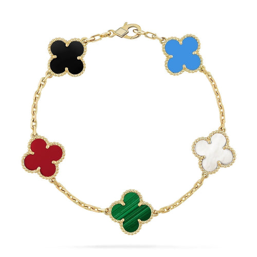 [Zalyn Jewelry ]CLOVER 5 MOTIFS MULTICOLOR BRACELET