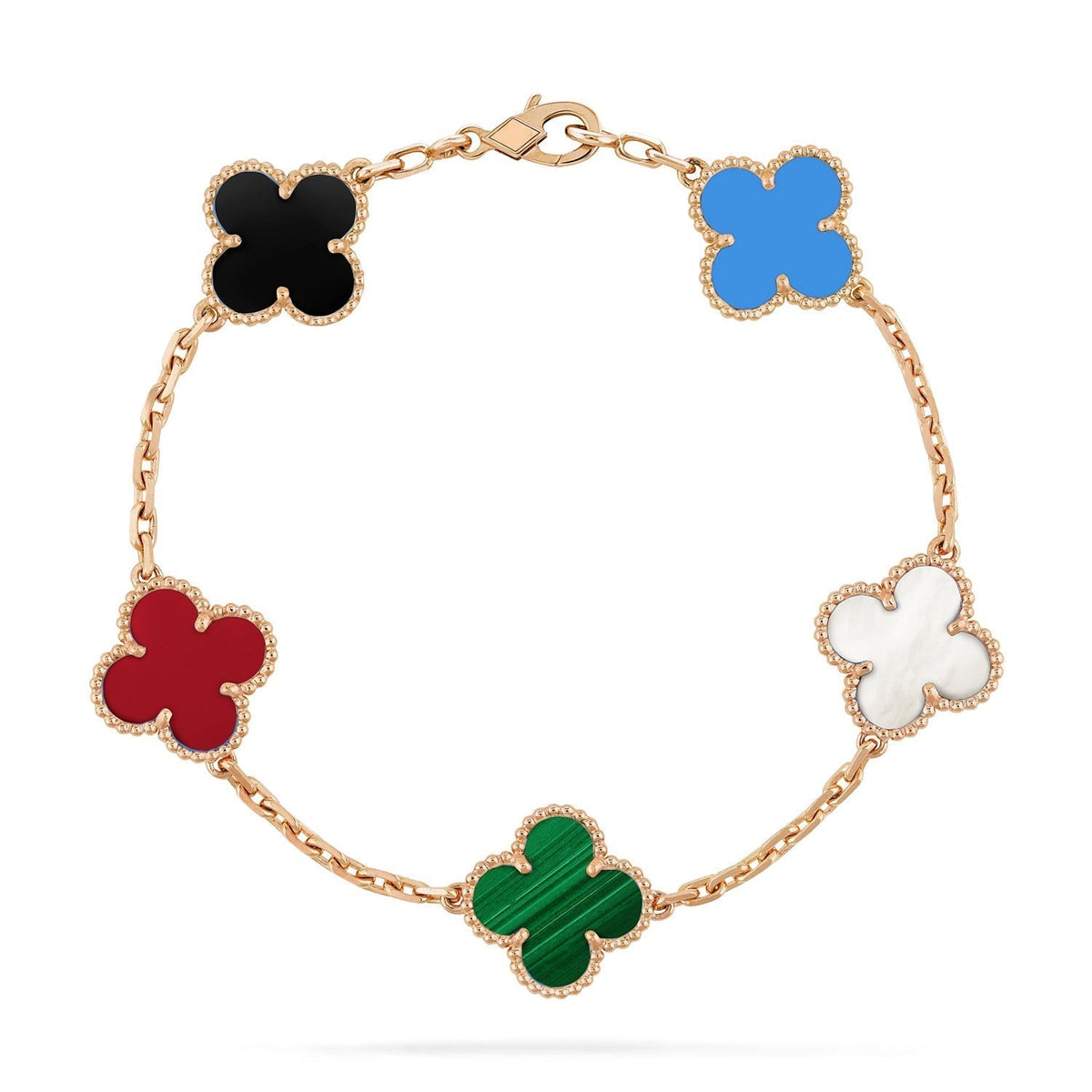 [Zalyn Jewelry ]CLOVER 5 MOTIFS MULTICOLOR BRACELET