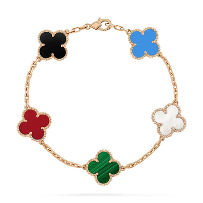 [Zalyn Jewelry ]CLOVER 5 MOTIFS MULTICOLOR BRACELET