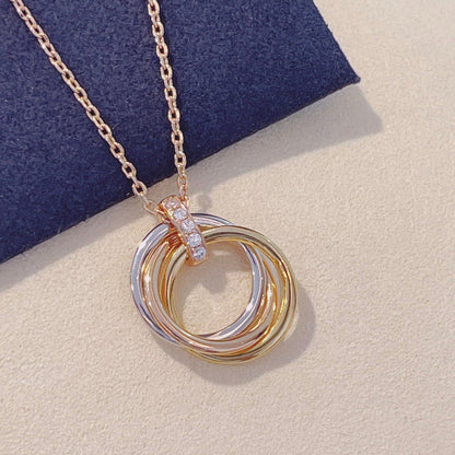 [Zalyn Jewelry ]TRINITY NECKLACE GOLD  DIAMONDS