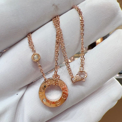 [Zalyn Jewelry ]LOVE NECKLACE 16MM 2 DIAMONDS