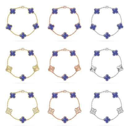 [Zalyn Jewelry ]CLOVER 5 MOTIF BLUE VEINS BRACELET COLLECTION
