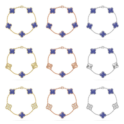 [Zalyn Jewelry ]CLOVER 5 MOTIF BLUE VEINS BRACELET COLLECTION