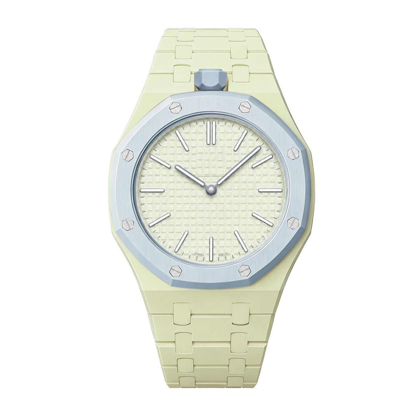 [Zalyn]OAK POP EXCLUSIVE CREAMY YELLOW BIOCERAMIC STRAP