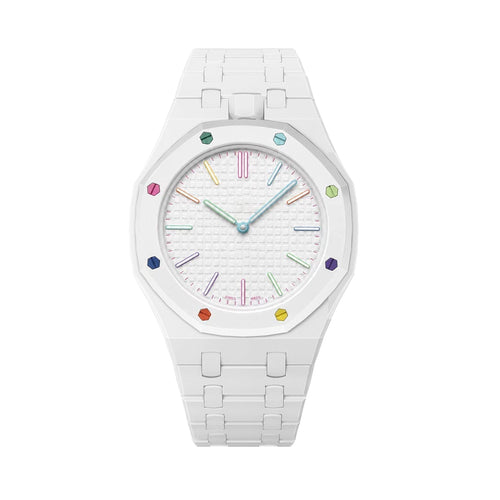 [Zalyn]OAK POP EXCLUSIVE WHITE BIOCERAMIC STRAP
