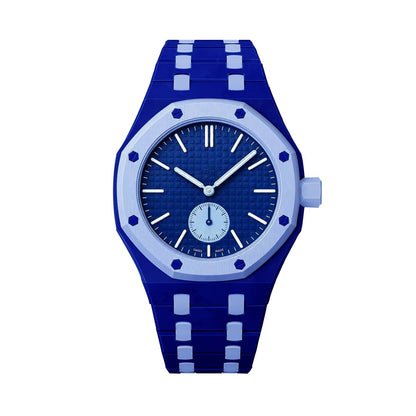 [Zalyn]OAK POP EXCLUSIVE DARK BLUE AND LIGHT BLUE BIOCERAMIC STRAP