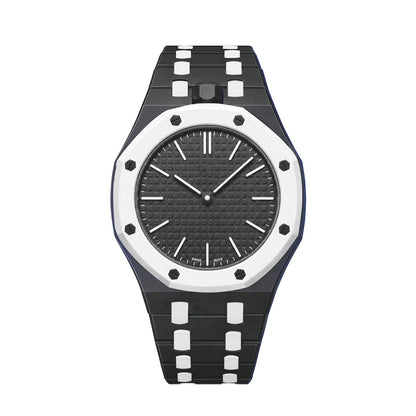 [Zalyn]OAK POP EXCLUSIVE BLACK AND WHITE BIOCERAMIC STRAP