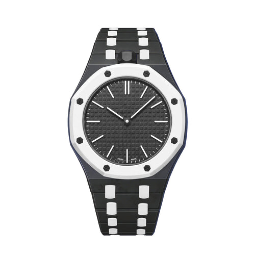 [Zalyn]OAK POP EXCLUSIVE BLACK AND WHITE BIOCERAMIC STRAP