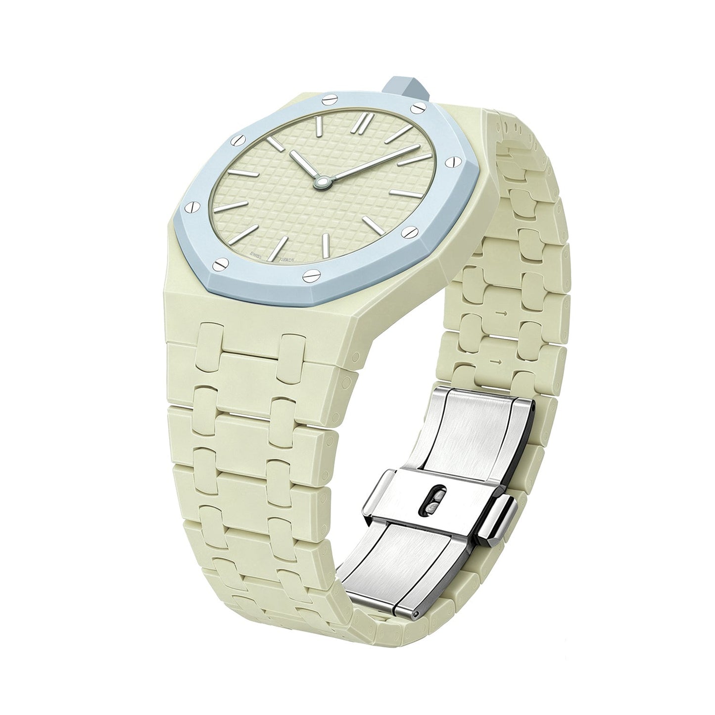 [Zalyn]OAK POP EXCLUSIVE CREAMY YELLOW BIOCERAMIC STRAP