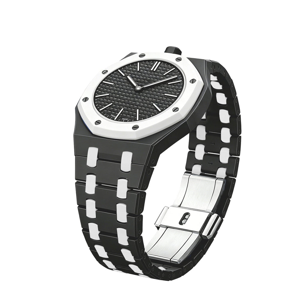 Oak Pop Exclusive Black And White Bioceramic Strap