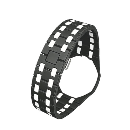 [Zalyn]OAK POP EXCLUSIVE BLACK AND WHITE BIOCERAMIC STRAP